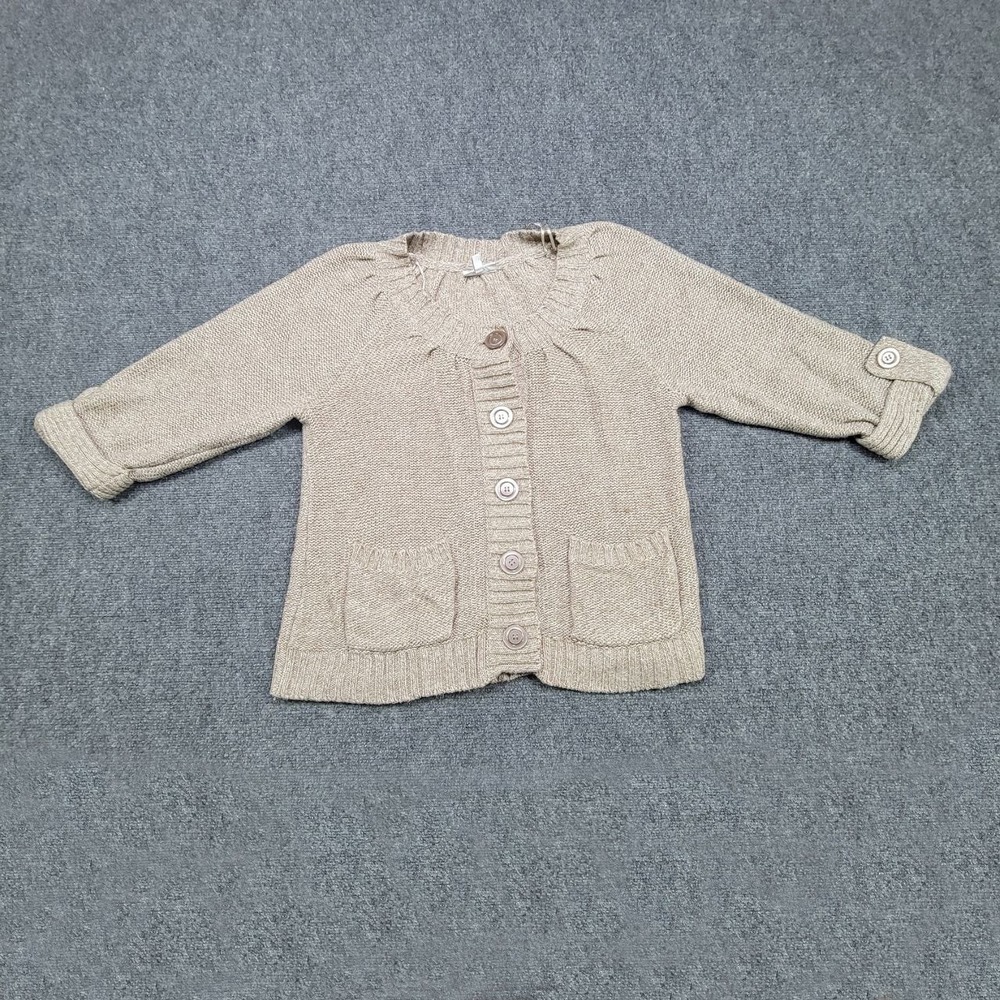 Fashion Bug Cardigan Sweater‎ Womens Large Beige Knit Button Front Pockets